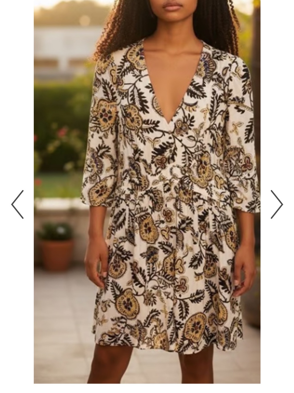 BA&SH Boho Mini Dress. Babydoll. Long Sleeve